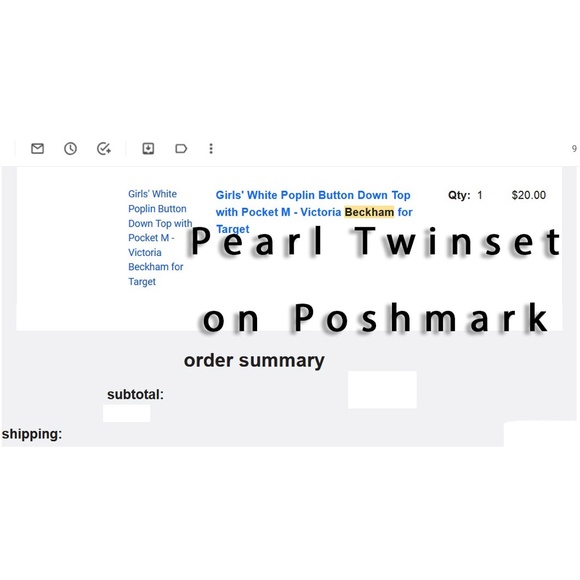 NWT Victoria Beckham For Target Girls M (7) Button Down Top with Pocket - Picture 14 of 14